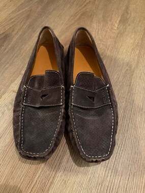 Prada | Shoes | Mens Prada Penny Loafers Rednavy Perforated  display picture 1